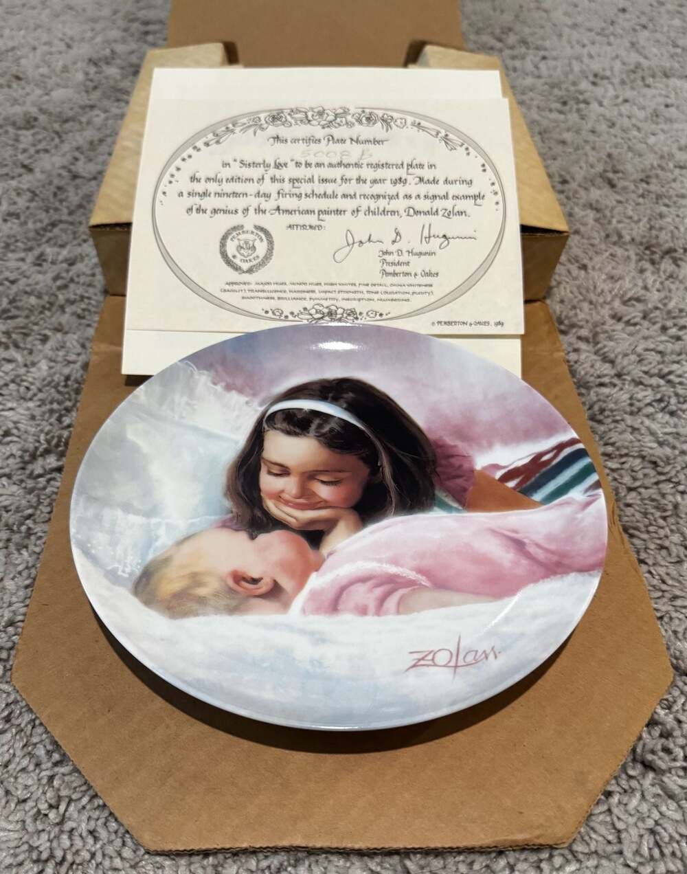 Pemberton & Oakes 1989 'Sisterly Love' by Donald Zolan with COA and Box